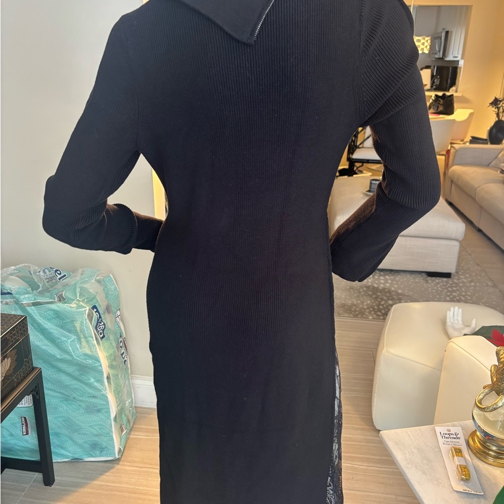 Sophisticated Long Sleeve Black Dress
